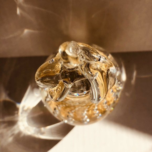 Pear Paperweight Signed By Fm Konstglas, Ronneby  Sweden, Style B-633 Gold Vintg - Picture 11 of 11